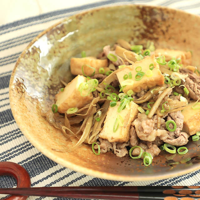 浅野さん家の牛肉とごぼうの炒め物