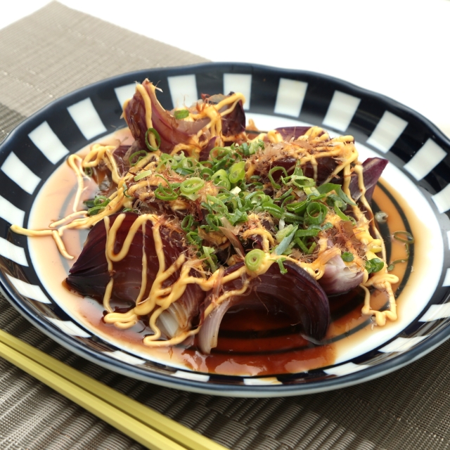 赤たまねぎのお好み焼き風