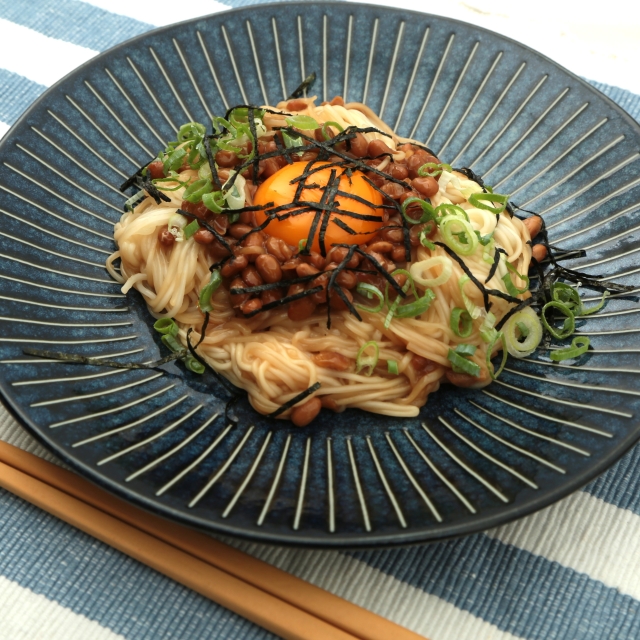 簡単レシピ愛好家さんの和風納豆パスタ風