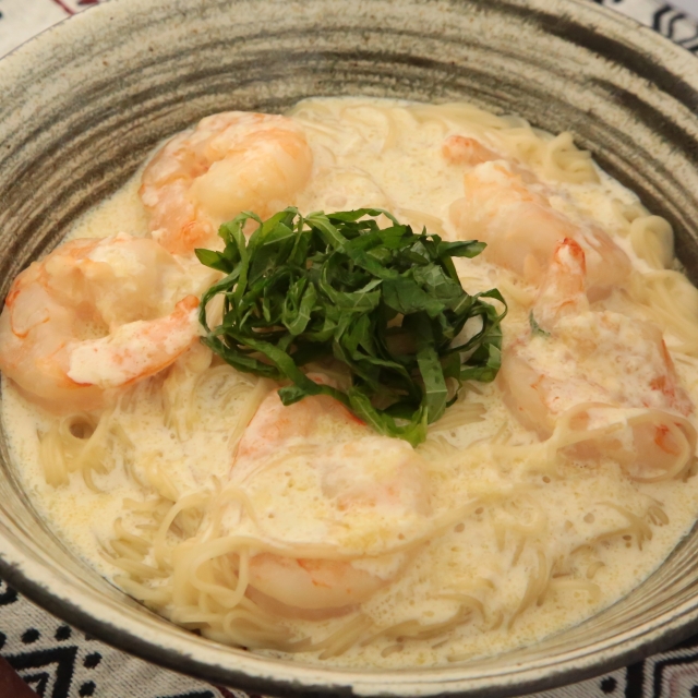 簡単レシピ愛好家さんのエビクリームそうめん
